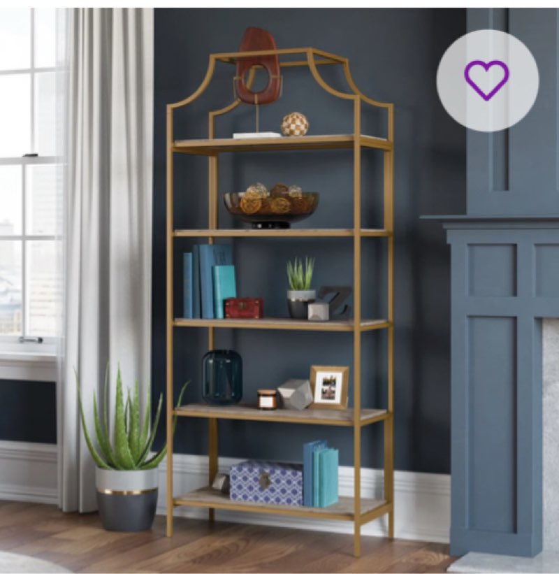 etagere gold bookcase