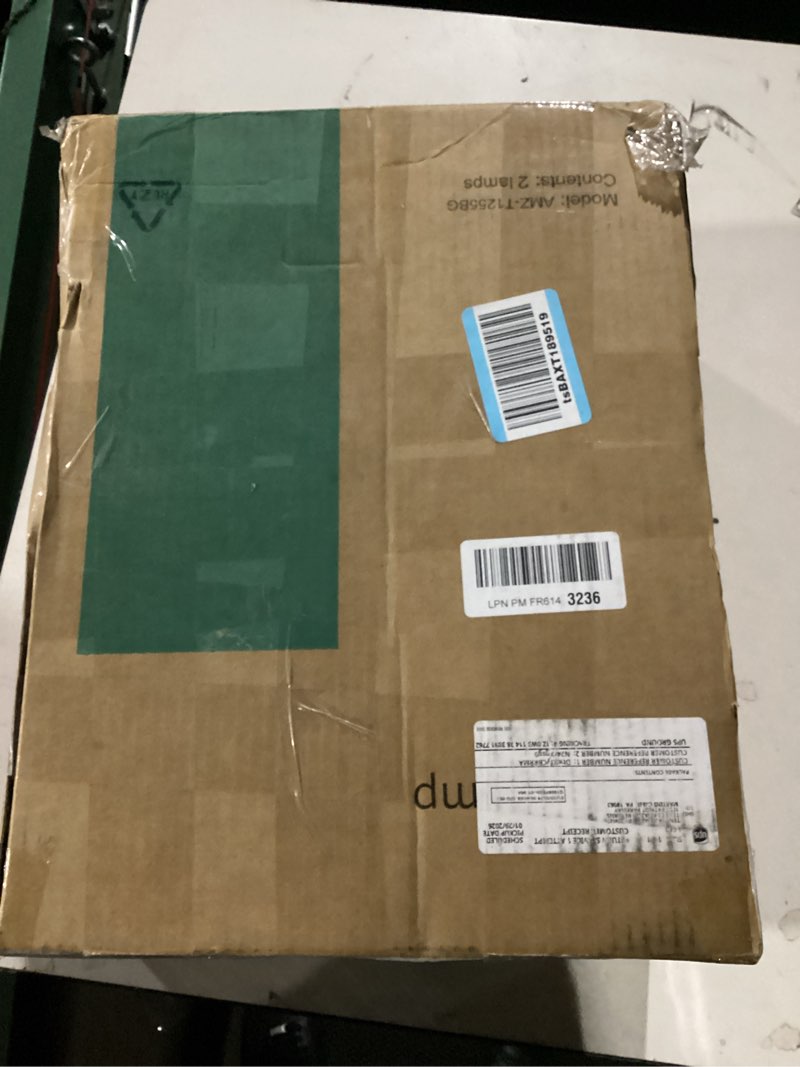 Condition photo showing New/Like New for BOBOMOMO 27.25" Modern Table Lamp Set of 2, Warm Beige Resin Lamp with Natural Stone Look, Lamps for Living Room with Linen Shades, Bedside Lamp for Bedroom, Living Room, Nightstand, Entryway