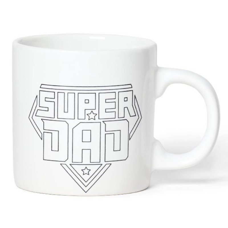 Case Pack Of 4))10oz DIY Fathers Day Mug Super Dad Different drawing