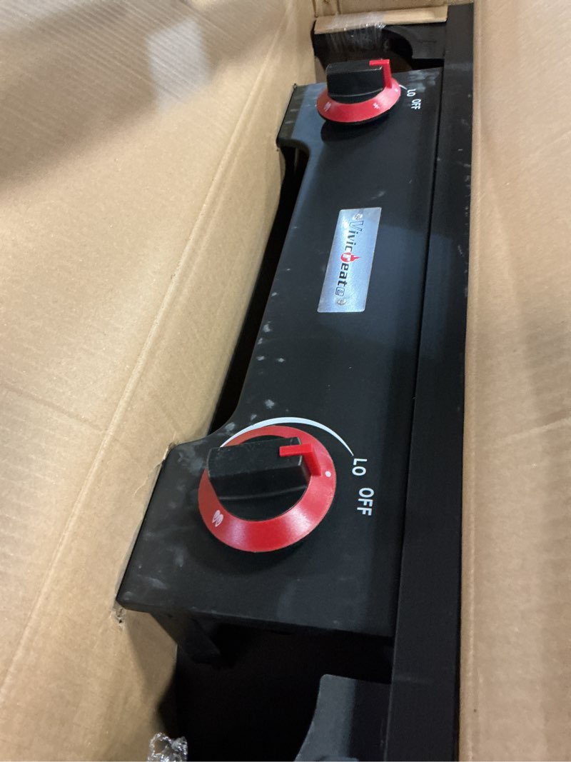 Condition photo showing New/Like New for vivicreate propane grill 2 burner outdoor propane stove portable gas grill high pressure camping stove double burner cooker for camping backyard bbq outdoor cooking double burner stove