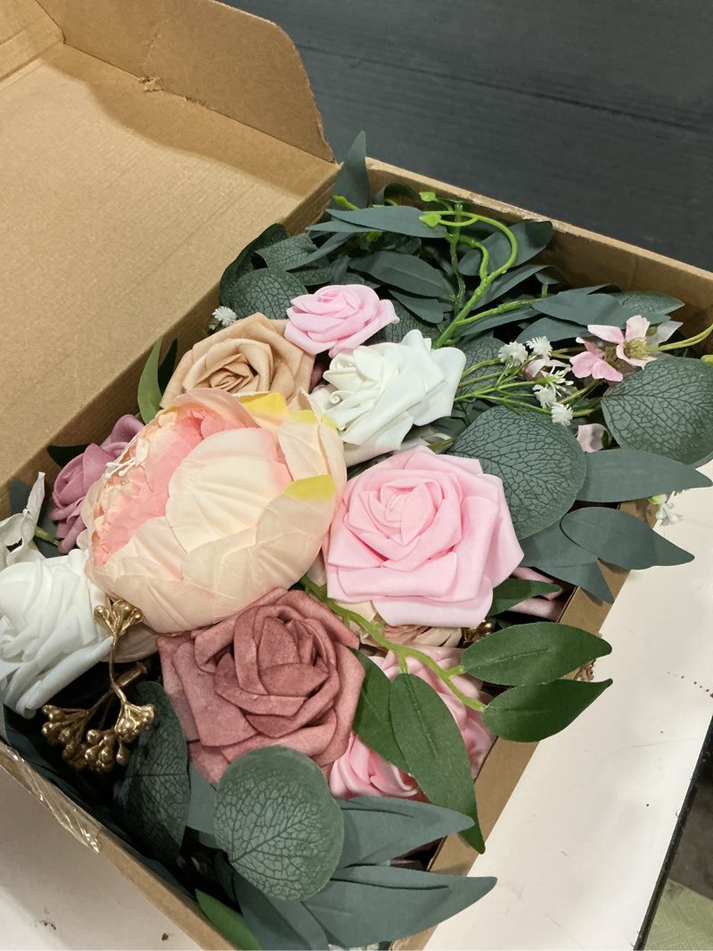 Condition photo showing Good Condition for wedding arch decorations 2 pack - reusable artificial hanging flowers floral swag greenery garland for wedding welcome sign backdrop bridal ceremony reception backdrop decoration, baby shower pink 2