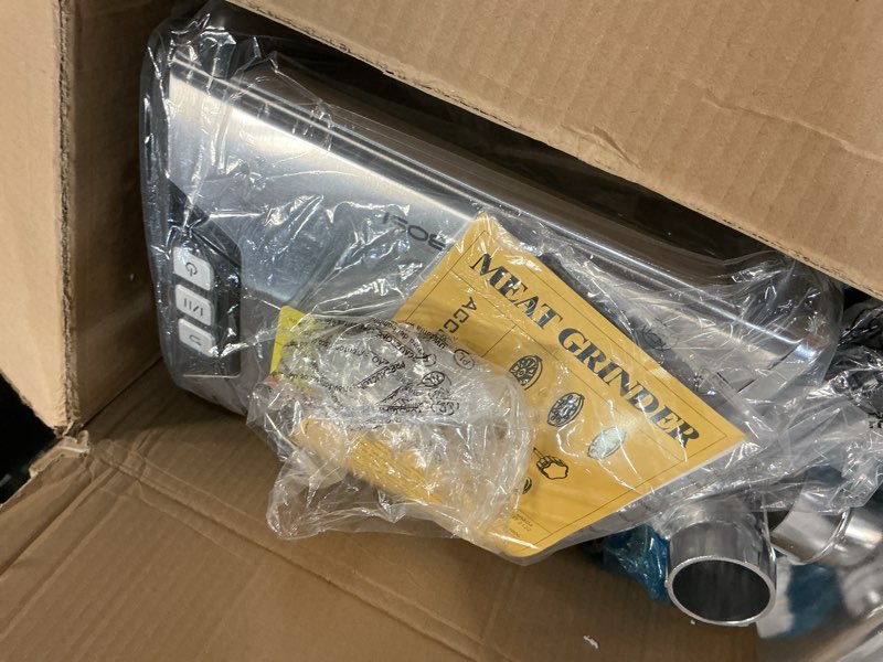 Condition photo showing Good Condition for aaobosi #12 meat grinder, [3000w] 3 speed meat grinder heavy duty: built-in storage box, 2 blades,4 plates,3 sausage stuffers,kibbe kit,meat claw & burger press, for home & kitchen use stainless steel