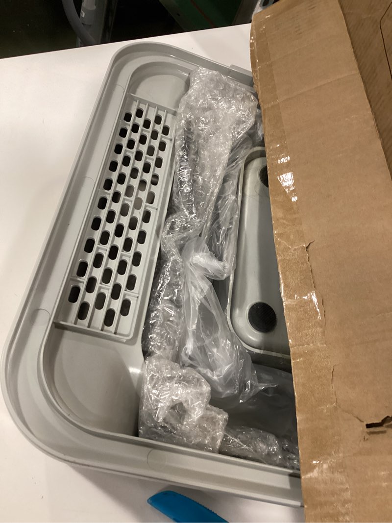 Condition photo showing New/Like New for L7 Ultra-Stainless Steel Litter Box with Smart Odor Control System, XXL Extra Large Enclosed Metal Cat Litter Box with Lid for Kitty&Big Cats, High Sided Enclosure with Scoop & Mat, Anti-Leakage-Grey L7 Ultra?Light Grey