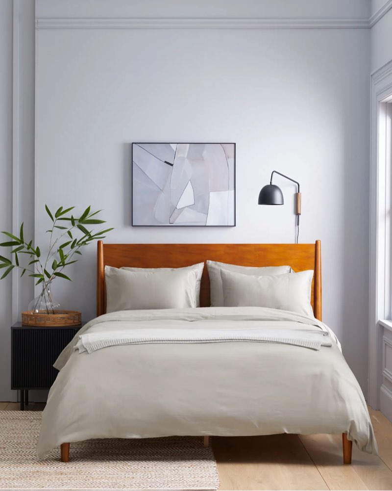 quince luxury organic sateen duvet cover queen set of 3/light grey