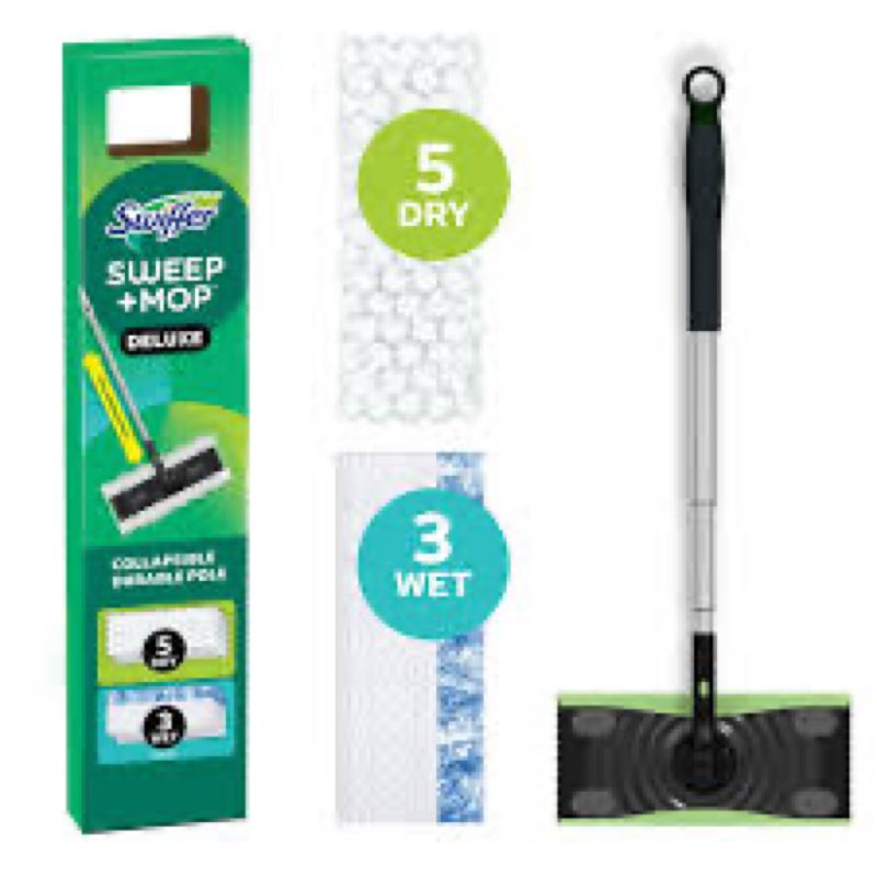 Swiffer Sweep & Mop Deluxe 2-in-1 Floor Mopping and Sweeping Kit, Multi-Surface Kit for Floor Cleani