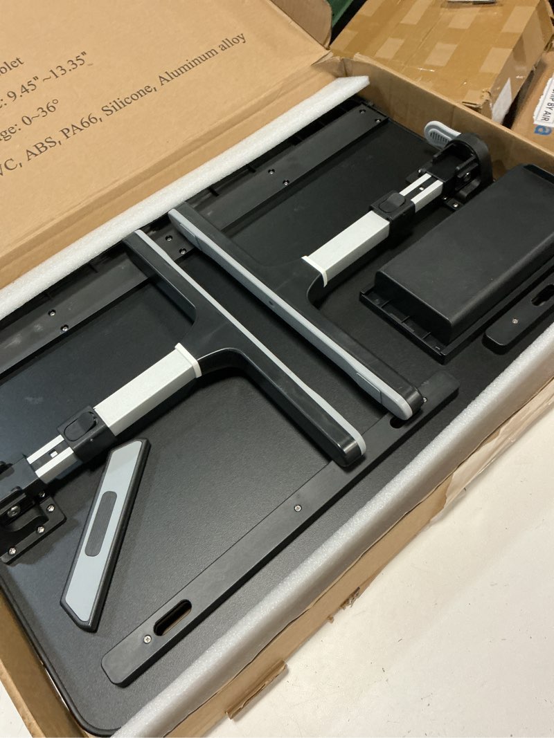 Condition photo showing Good Condition for Laptop Stand for Bed, Adjustable Leather Bed Desk with Foldable Legs, X-Large Laptop Bed Table Tray with Drawer for Bed Couch Floor Writing Working Reading Eating Painting (Black, 23.6"×15.7") Black X-Large 23.6×15.7in