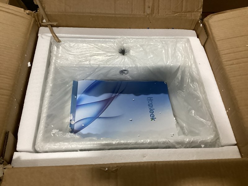 Condition photo showing Good Condition for Floating Bathroom Vessel Sink Wall Mount, Hugsleek 16 x 13 inch Rectangle White Porcelain Ceramic Vessel Sink Wall Mounted Hang Bath Sink Bowl Basin Lavatory Vanity Restroom With Faucet Hole Overflow 16"x13" White Wall-Mounted