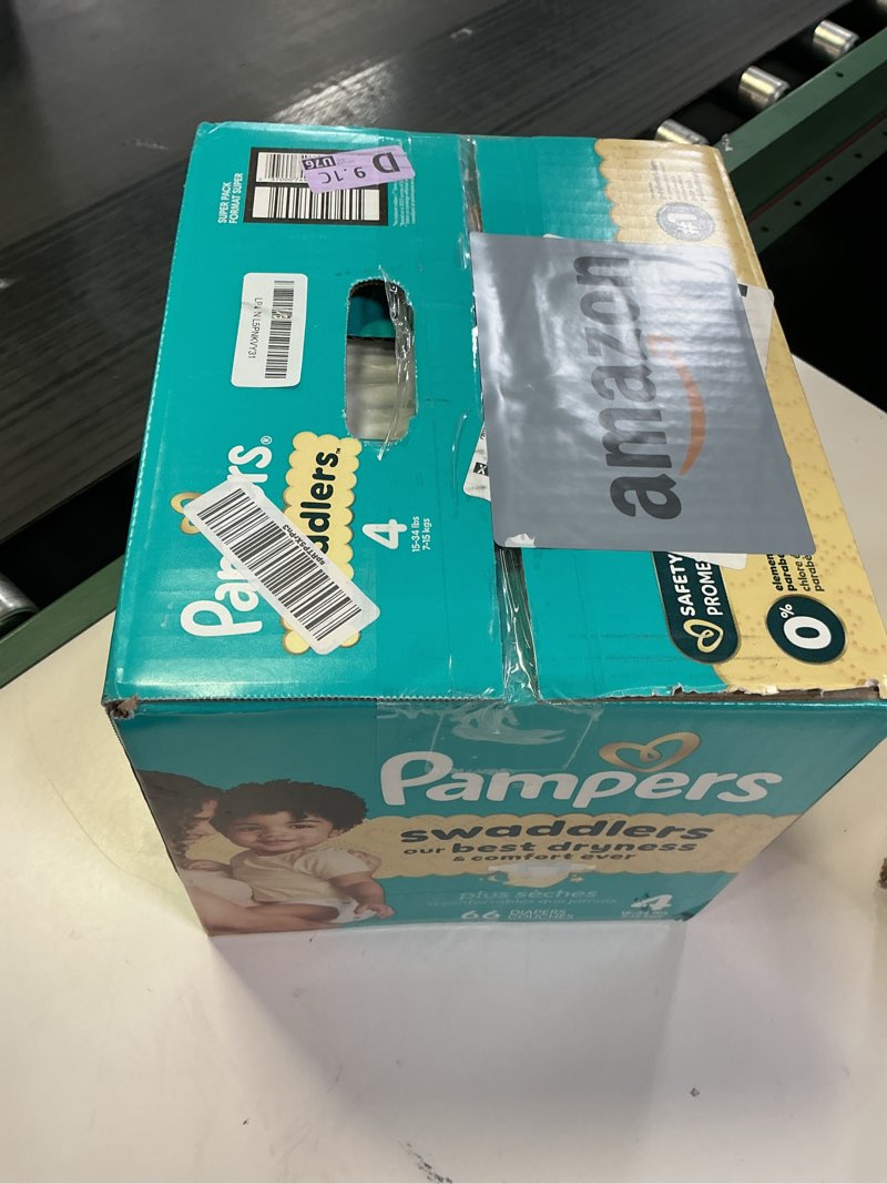 Condition photo showing New/Like New for Pampers Swaddlers Diapers, Size 4 (15-34 lbs), 66 Count, Absorbent, Keeps Baby Dry and Comfortable, Skin Safe Disposable Baby Diaper (Packaging May Vary) Size 4 66