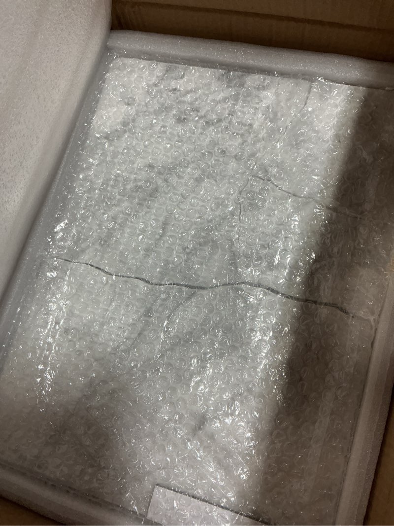 Condition photo showing As Is for marble stone cutting board for kitchen,16x12 inch white carrara marble pastry board with non-slip feet for baking, cheese, charcuterie, chocolate 16"l x 12"w carrara white