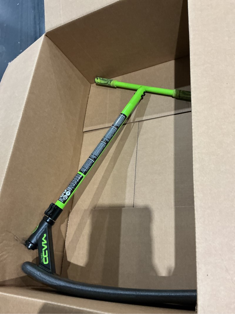 Condition photo showing Good Condition for bounce trampoline pro scooter for tricks – real headtube, pro t-bar, foam deck – indoor & outdoor stunt practice – madd gear green