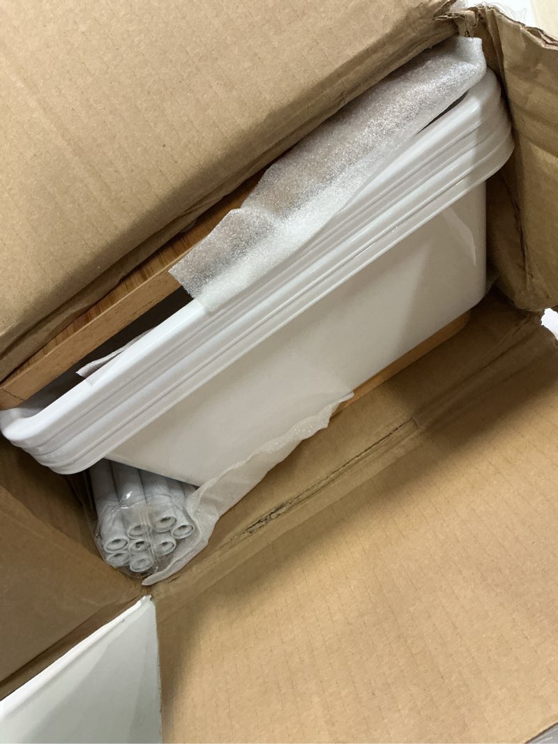 Condition photo showing Good Condition for Humble Crew Kids Toy Storage Organizer with 12 Plastic Bins, Natural Wood/White – Removable Bins for Playroom, Bedroom, Toddler Furniture for Boys and Girls Ages