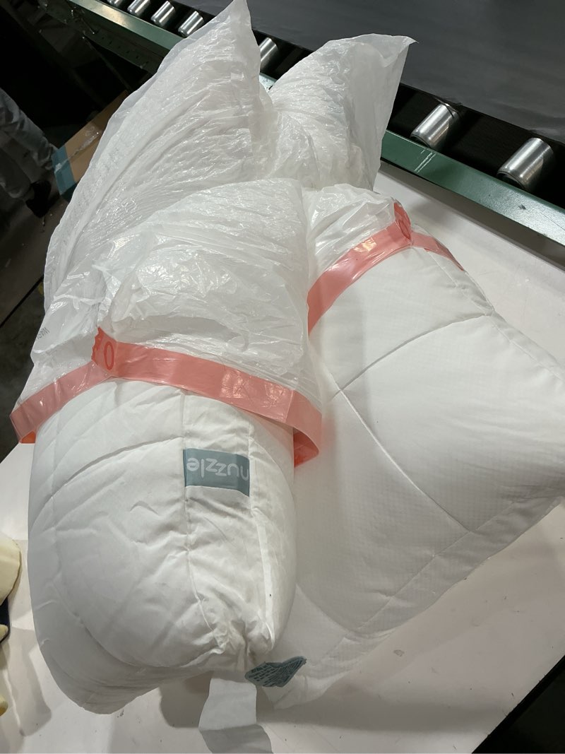 Condition photo showing Good Condition for Nuzzle Cooling Adjustable Pillow for Side Sleepers, Luxury Standard Size Set of 2 Bed Pillow Hotel Collection - Best Adjust Height Soft Firm Pillow for Back, Stomach or Side Sleepers - Home Gifts Standard SIze (Set of 2) White