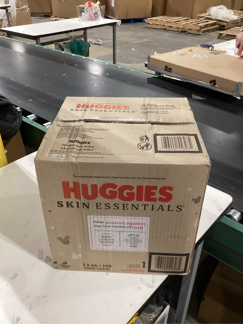 Condition photo showing New/Like New for Huggies Skin Essentials Diapers - Econ+ Pack - Size 1 - 198ct