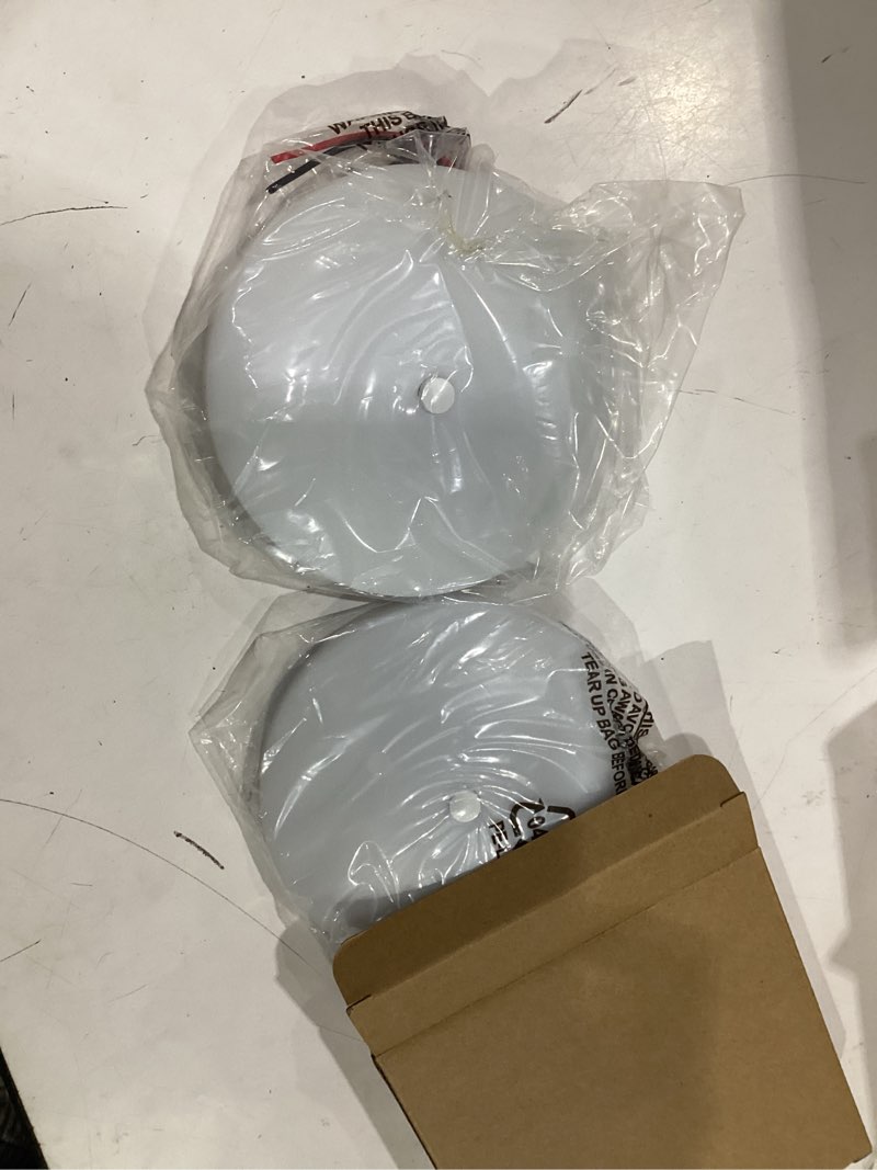Condition photo showing New/Like New for 2 pack rv interior ceiling dome light 4.5 inch, press dimmer switch & blue nightlight,12v dimmable puck light for motorhome trailer fifth wheel truck coach enclosed trailer(5000k) 2 pack 5000k