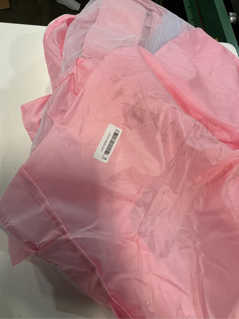 Condition photo showing As Is for large baby playpen 74"x50", baby girl play pen for babies and toddlers pink, safe structure and soft, skin-friendly fabric with zipper gates pink 74"x50"