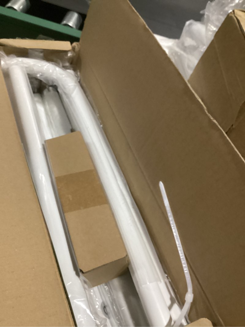 Condition photo showing Good Condition for White Wrap Around Curtain Rods 72 to 144 Inch:Blackout Heavy Duty Adjustable Window Curtain Rod for Bedroom Kitchen,Modern Decorative Curved French Metal Single Drapery Rods Easy Install,White White 72-150"