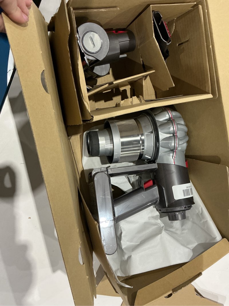 Condition photo showing As Is for dyson car+boat handheld vacuum, cordless and lightweight, cleans hard surfaces and upholstery, 115aw, 2 power modes, up to 50 minutes²