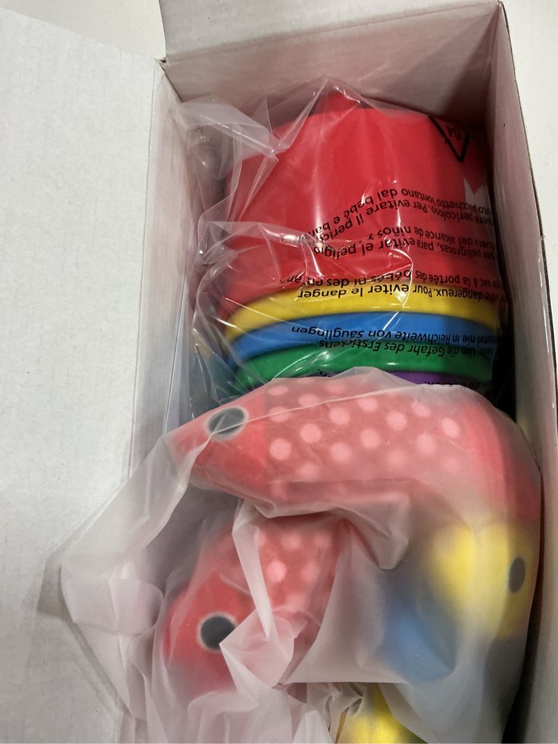 Condition photo showing New/Like New for hahaland montessori toys for 1 year old boy girl birthday gift - 10 in 1 cloth fishing game toddler toys with stacking cups - number counting, color sorting learning