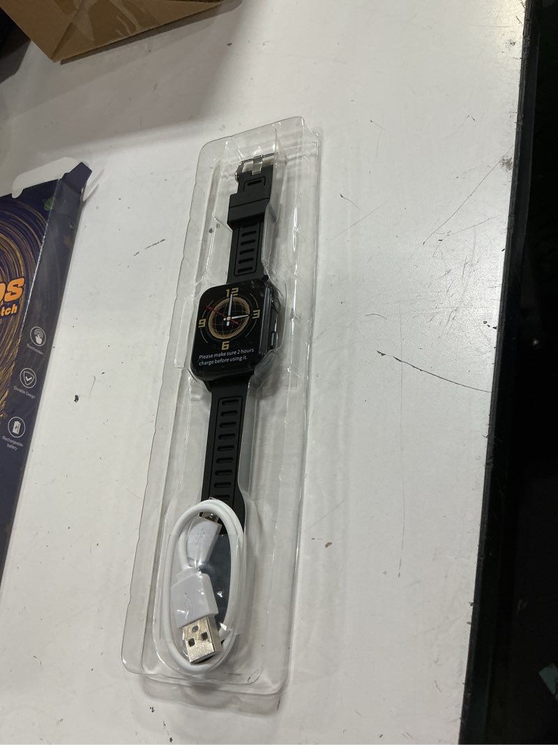 Condition photo showing New/Like New for phyulls smart watch for kids, smart watch toys with 39 games camera video recorder music alarm calculator calendar flashlight stopwatch pedometer gift toys for 3-12 years old boys and girls (black)