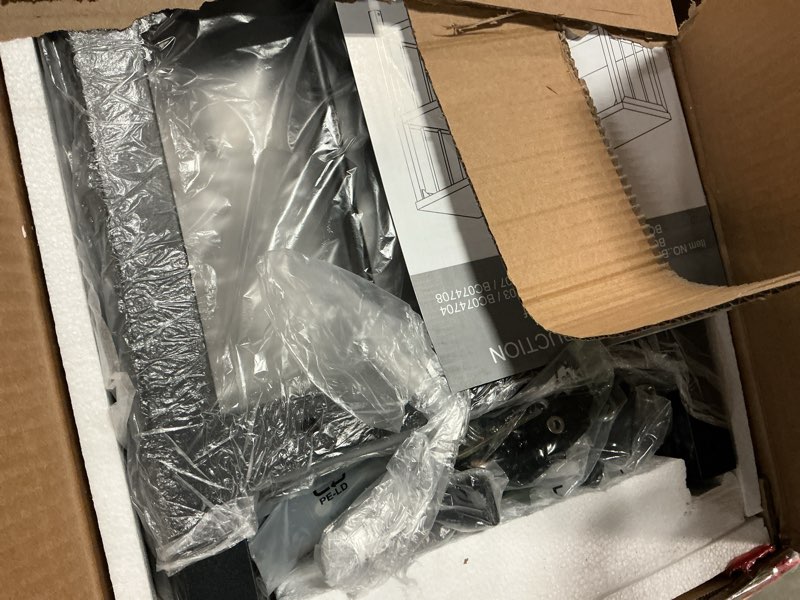 Condition photo showing New/Like New for IBF Farmhouse 3 Tier Open Book Shelf, Wood and Metal 5 Cube Storage Organizer, Modern Low Horizontal Bookshelf for Bedroom Living, Long Wide Office Cubby Bookcase with Storage, Rustic Brown, 47 Inch Rustic Brown 47 inch