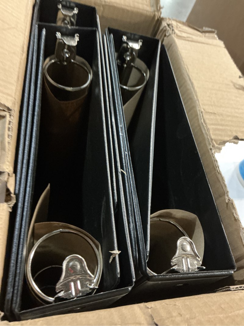 Condition photo showing Good Condition for heture 3 ring binder 2 inch 6 pack,2" clear view with round rings, pvc-free,holds for 450 sheets 8.5x 11 us letter size paper, durable black binders perfect for office,school and home black 2 inch