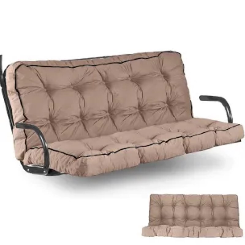 Yehotty Outdoor Swing Cushions Waterproof, Thicken Porch Swing Cushion Replacement, 55 Inch Bench Se