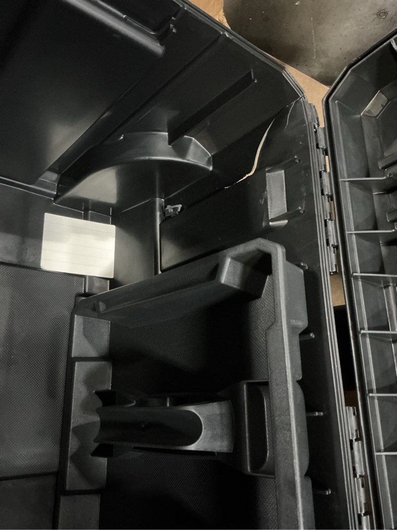 Condition photo showing As Is for dewalt tool box with wheels modular, large rolling tool box with telescopic handle, portable carrier deep stackable tstak storage (dwst17820)