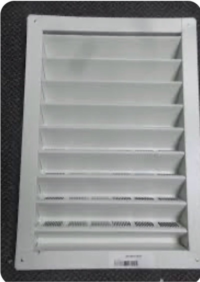 fresh air louver vent, typically used for HVAC systems or attic ventilation (unknown size)