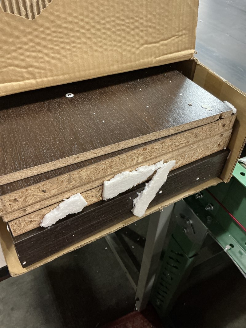 Condition photo showing Good Condition for Furinno CUBICLE Book Shelf, 4-Cube Bookshelf, Extra Thick Frame Reversible Bookcase with Open Back, 14.6" x 30" x 30", for Living Room, Bedroom, Home Office, Black Dark Oak