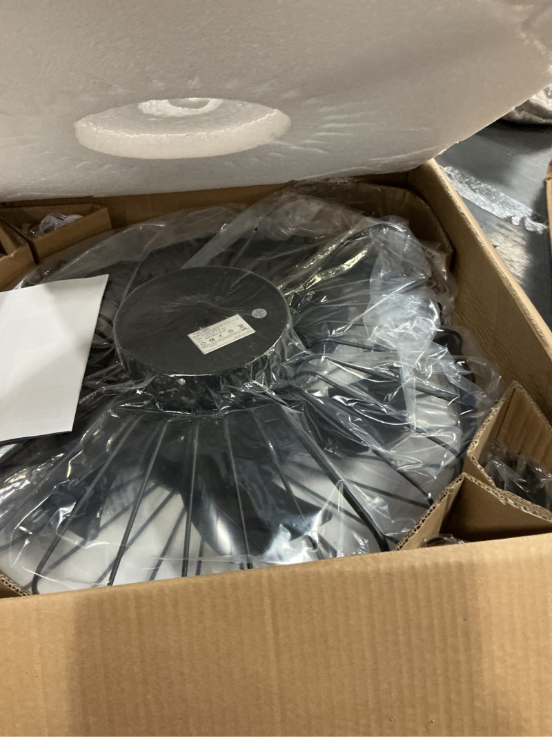 Condition photo showing Good Condition for depuley outdoor ceiling fan with light: 20" outdoor gazebo hanging fans with remote app - waterproof plug in caged ceiling fan for patio porch canopy pergola black black 20 inch