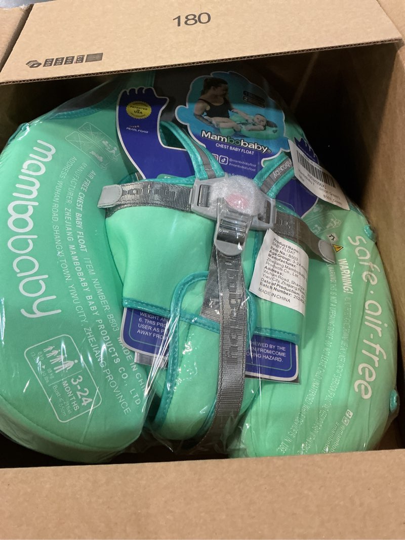 Condition photo showing New/Like New for mambobaby float add tail baby swim float with canopy, non-inflatable solid baby float, upgrade soft skin-friendly fabric material infant swim float (special edition green)