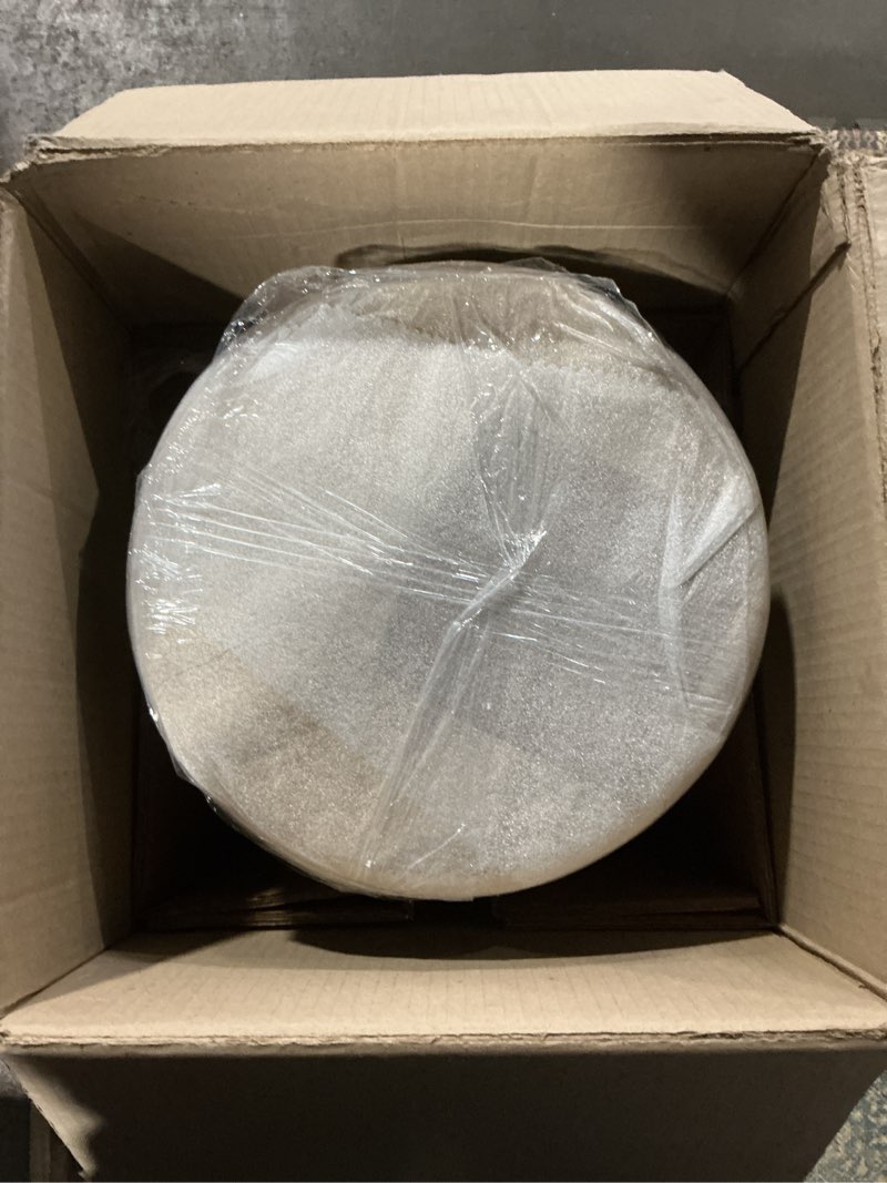 Condition photo showing Good Condition for bali & pari usama end table with marble stone top - sculpted pedestal accent side table for living room or entryway