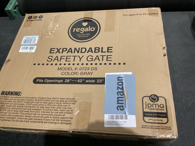 Condition photo showing Good Condition for Regalo Safety 28"-42" Extra Wide Baby Gate for Doorways & Bottom of Stairs, Pressure Mounted Safety 