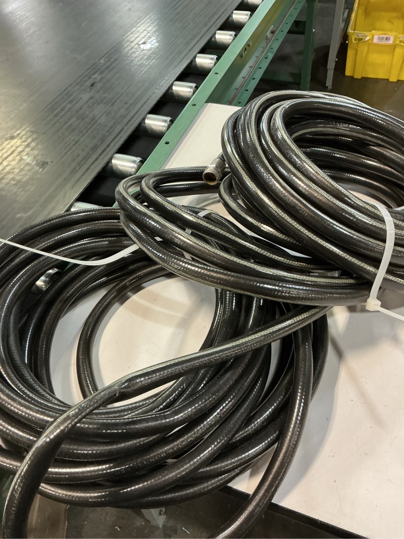 Condition photo showing As Is for neverkink teknor apex 5/8-in x 100-ft heavy -duty kink free vinyl gray coiled hose