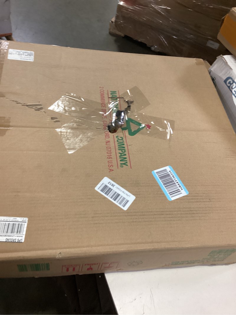 Condition photo showing New/Like New for National Tree Company 30 in Pre-Lit Crestwood Spruce Artificial Christmas Wreath, Christmas Decoration with Glitter, Pinecones, Red Berries, 70 Clear LED Lights, 200 Tips, Timer, Green 30 in Battery-Operated Wreath