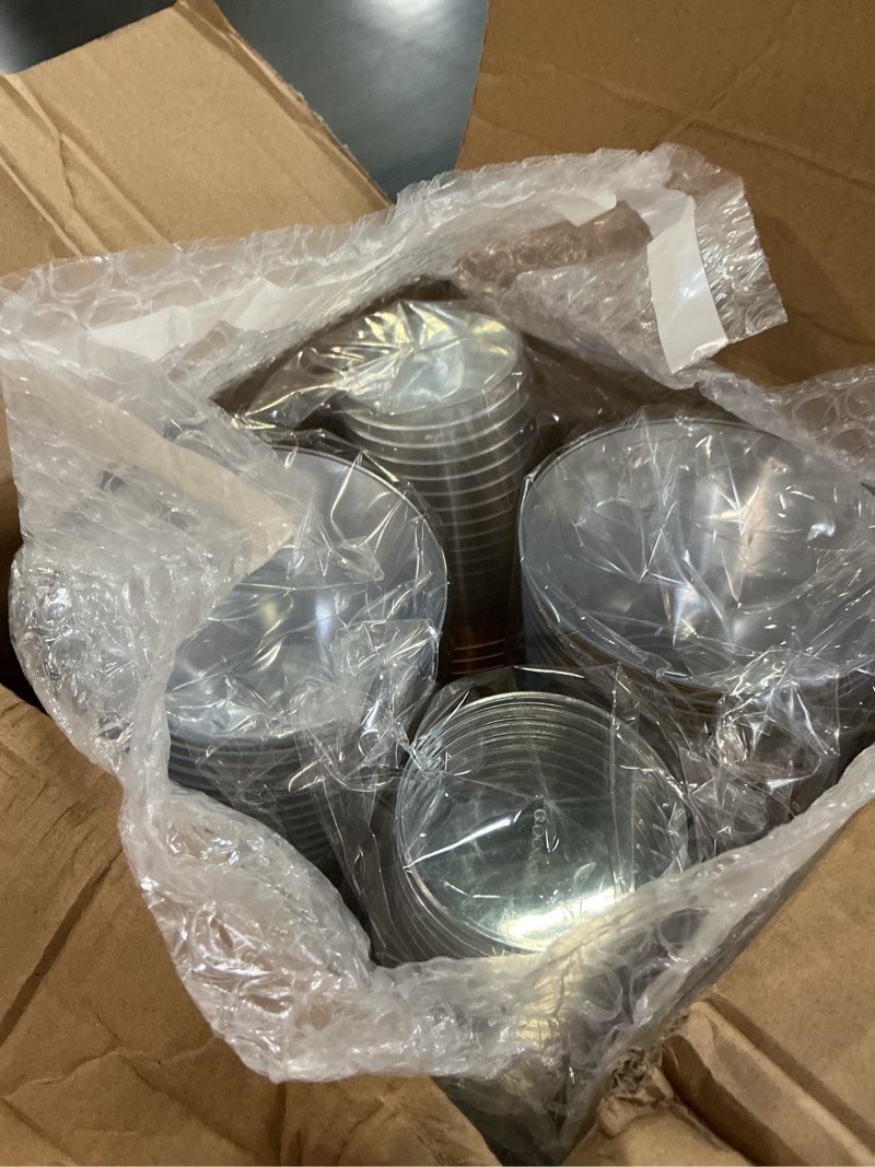 Condition photo showing New/Like New for hioasis 200pcs 9oz clear cups - plastic disposable cups with gold trim, heavy duty & bpa-free for party, wedding, reception gold 200
