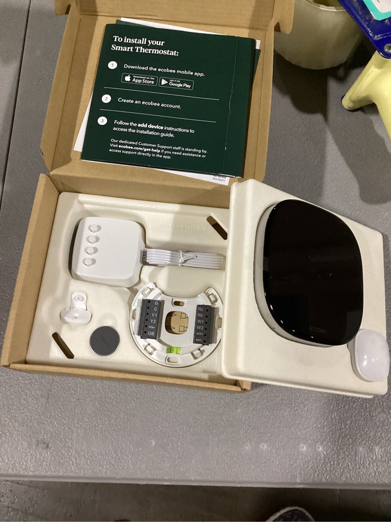Condition photo showing New/Like New for elm wood square wall plate for ecobee smart thermostat enhanced and premium cover trim backplate
