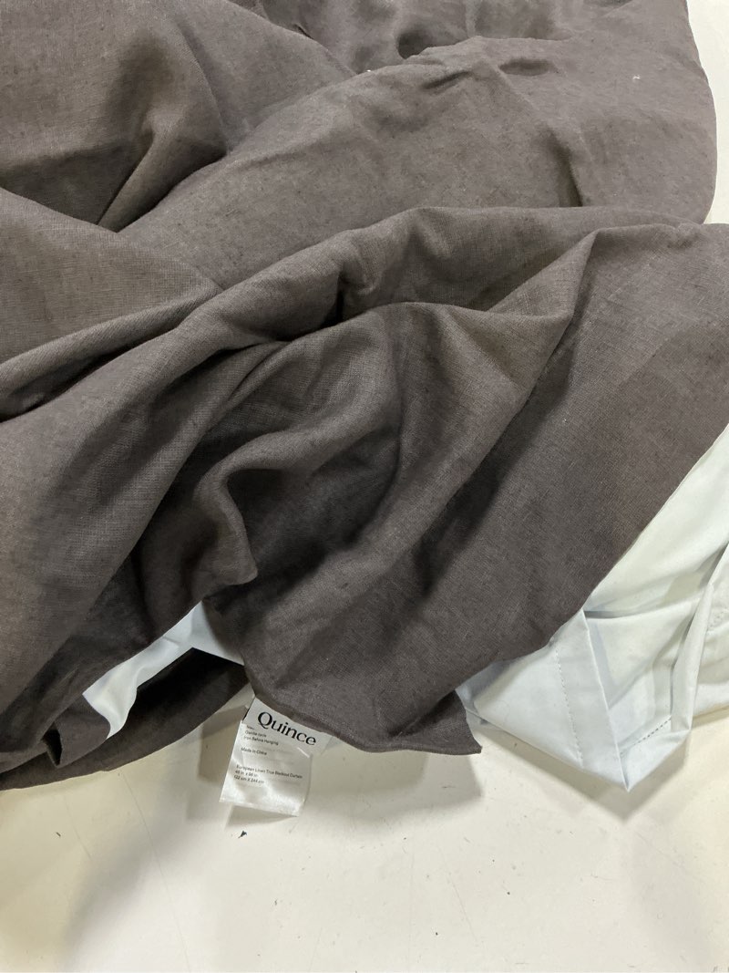 Condition photo showing Good Condition for european linen true blackout curtain - single panel grey 48x96