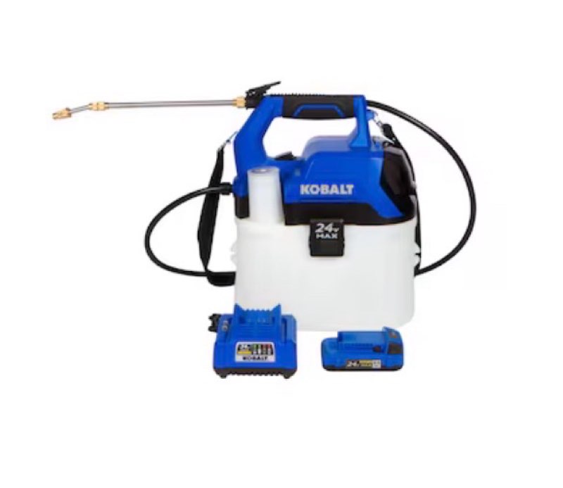 kobalt 2.11-gallon 24-volt battery operated plastic handheld sprayer
