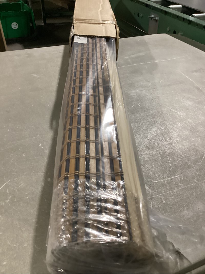 Condition photo showing New/Like New for lazblinds cordless bamboo roman shades for windows, light filtering natural bamboo blinds, easy lift cordless design for living room & bedroom, fits interior windows 27.5" w x 64" h, tatami tatami 27.5" w x 64" h