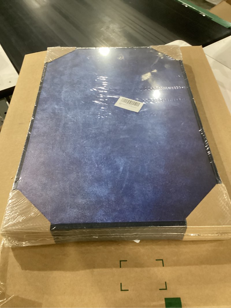 Condition photo showing Good Condition for framed,large modern chic navy blue abstract aesthetic wall art, canvas print,suitable for office living room dining room bedroom bathroom home decor.16x24 inch,2 pieces blue framed 24"l x 16"w