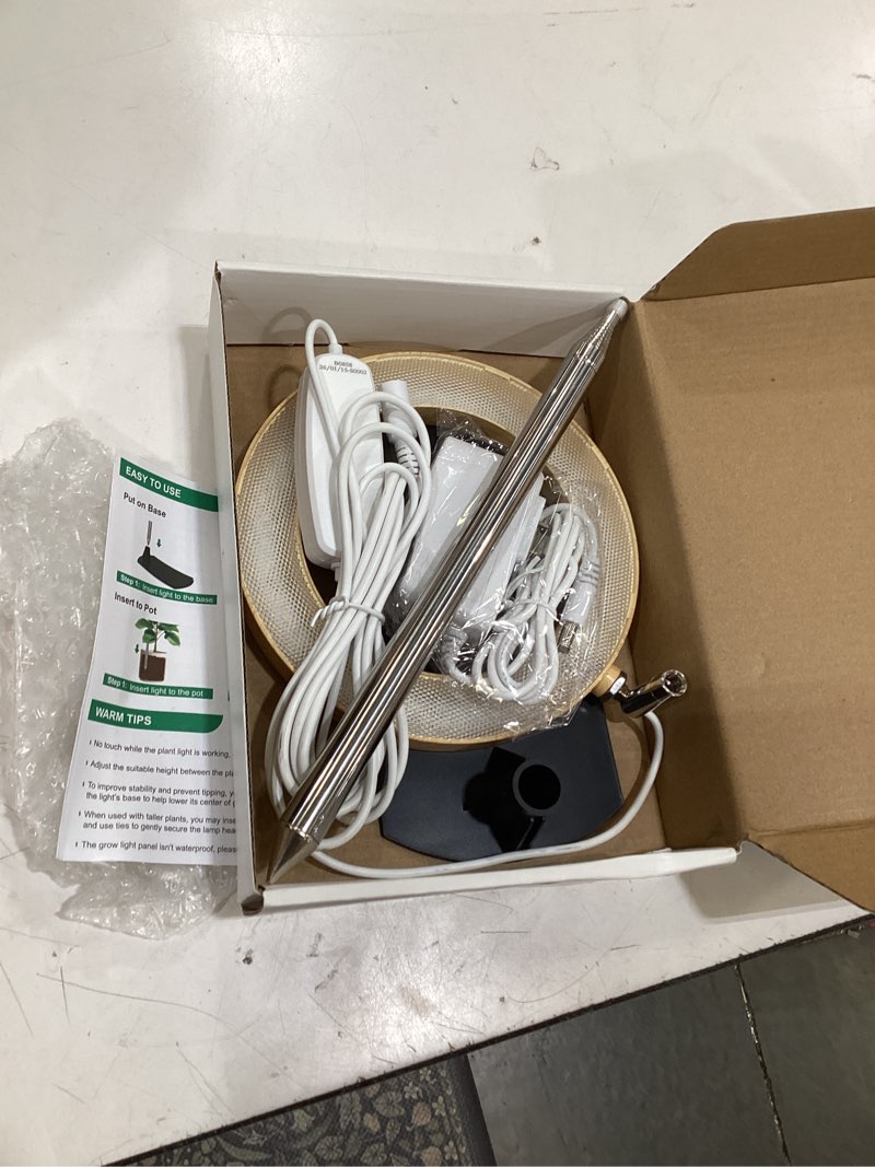 Condition photo showing Good Condition for lbw grow lights for indoor plants, 6.3" full spectrum plant light with base, 65" height adjustable grow lamp, 6/8/12/16h auto timer, 3 colors, 5 dimmable levels, for tall large plants, bamboo grain bamboo grain with base 1 pack