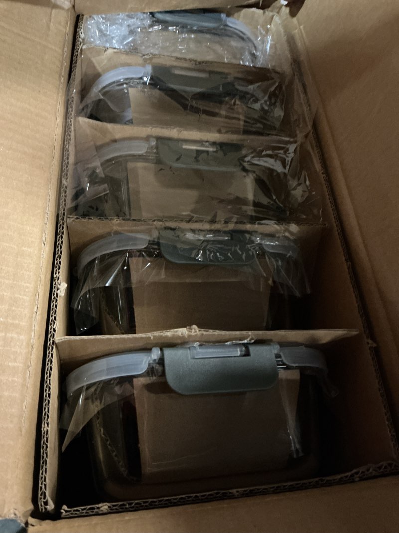 Condition photo showing Good Condition for verones 10 pack glass meal prep containers, airtight glass lunch containers, stackable glass food storage containers set with lids,exclusive of bpa,for microwave, oven, freezer & dishwasher,grey