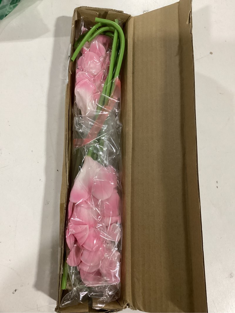 Condition photo showing Good Condition for 10 pc Pink Artificial Plumeria Flowers with Stems,13inch Real Touch Lifelike Frangipani Fake Flower Bouquets for Home Office Wedding Engagement Party Spring Flowers Decor