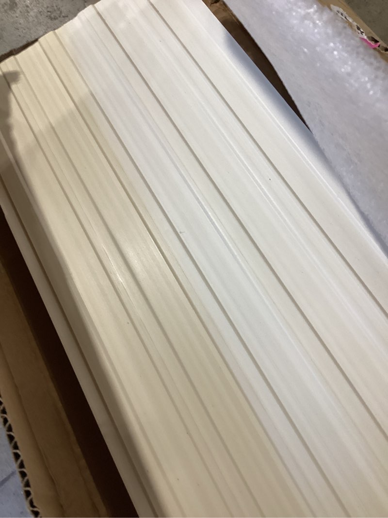 Condition photo showing As Is for 2pcs 3d acoustic slat wall panel fluted textured panel solid-thin-round design for interior ceiling and decoration 118"x6.5" (grey) gray