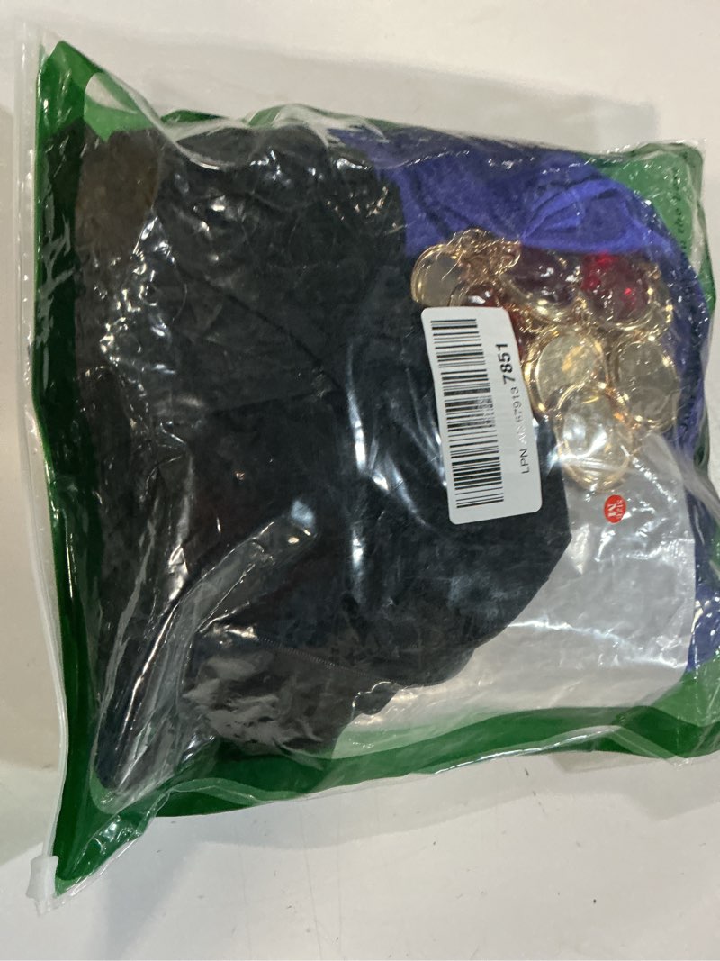 Condition photo showing New/Like New for halloween cosplay costume for women purple hooded cloak cape long sleeve bodysuits with red gem chain belt large purple