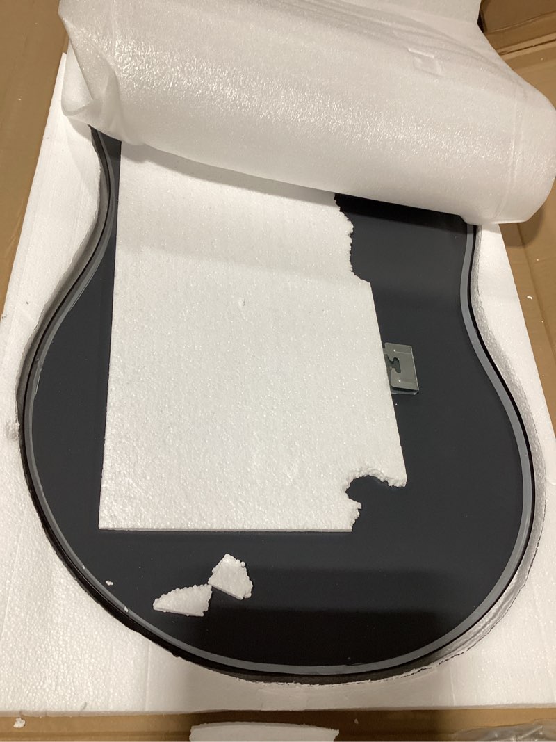 Condition photo showing Good Condition for weer irregular wall mirror, 20x36 inch black asymmetrical mirror wall mounted mirrors decorative, abstract wavy aluminum alloy frame bathroom mirror, bedroom, living room, entryway black 36"l x 20"w