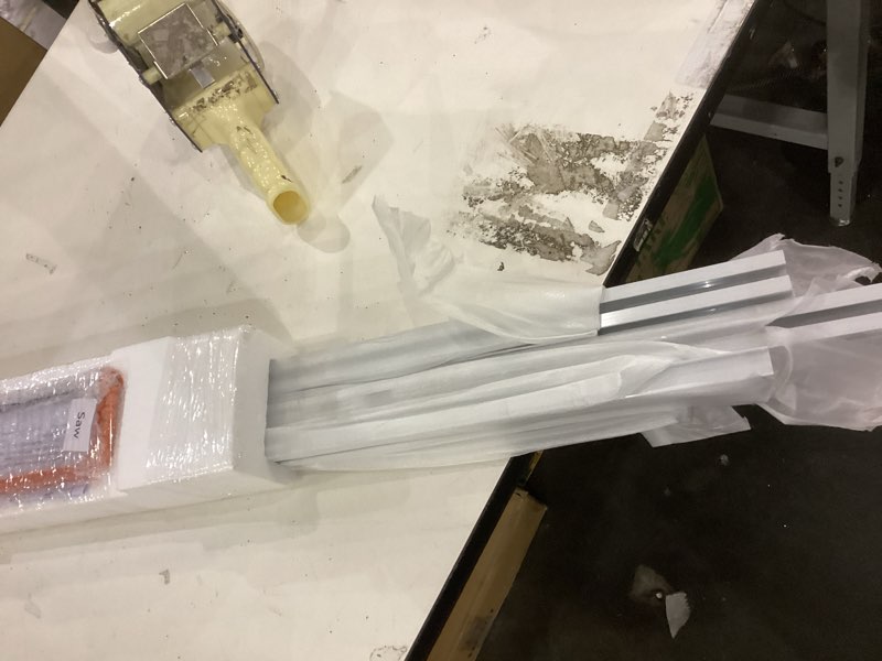 Condition photo showing New/Like New for Curtain Track, Ceiling Curtain Track for Room Divider, Ceiling Mount Rail Set with Roller Hooks, White, 6ft - 9ft white 6ft - 9ft