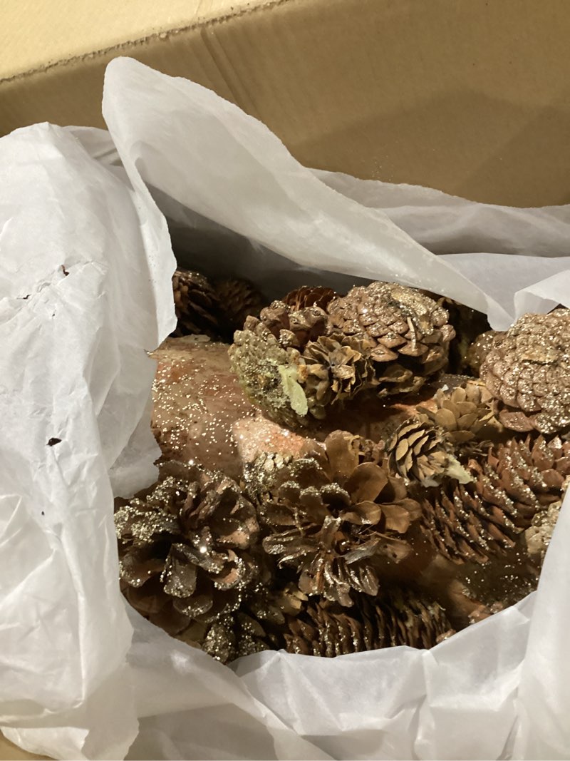 Condition photo showing As Is for Christopher Knight Home Tabletop Christmas Tree, Champagne + Glitter