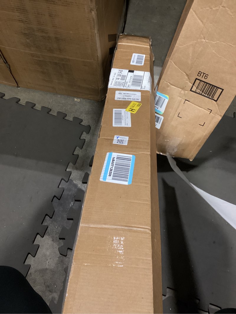 Condition photo showing Good Condition for vailge room divider tension rods, premium curtain tension rods,122-150 inch,no drilling, adjustable large window stall tension pole-black 122-150 inch black